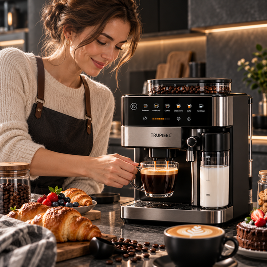 ☕✨ TRUPIEEL® BrewLuxe Pro Smart Coffee Maker – One-Touch Fresh Brew System with Adjustable Strength, Removable Brewing Unit, Quiet Energy-Saving Operation & Easy-Clean Design for Home and Office 🌟