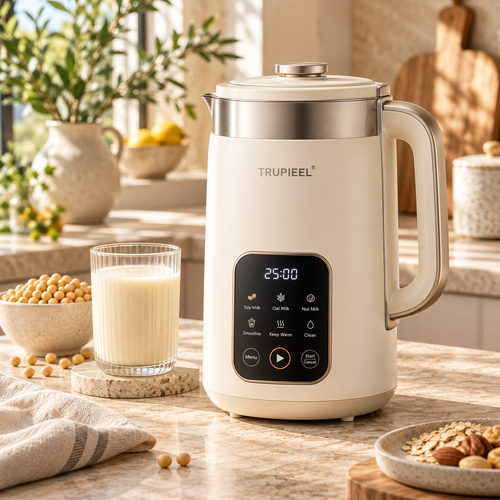 ✨ TRUPIEEL® SoyWhisper Pro Smart Soy Milk Maker – Quiet Filter-Free Dry Bean Blender with Direct Grinding, 24H Preset Timer, Keep-Warm, Self-Cleaning & Multi-Function Plant Milk Processing
