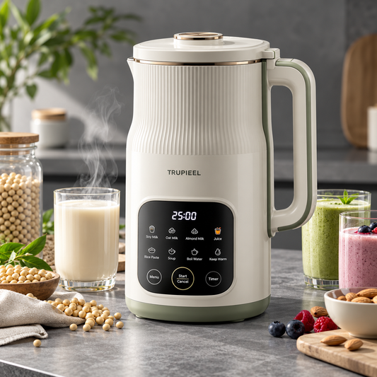 ✨ TRUPIEEL® NutriSilk Pro 12-in-1 Smart Soy Milk Maker – Ultra-Quiet No-Soak Dry Bean Blending, Nutrient-Lock Heating, BPA-Free Design, Auto Self-Cleaning & Multi-Function Plant Milk System