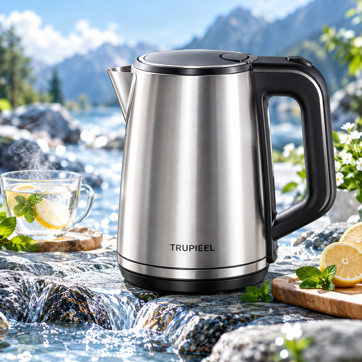 🥛 TRUPIEEL® ThermoVanta Pro 1.8L Stainless Steel Electric Kettle – Rapid Boil, Auto Shut-Off, Dry-Boil Protection, Keep-Warm, Cool-Touch Anti-Scald Design & Quiet Easy-Clean Performance