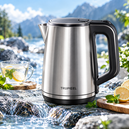 🥛 TRUPIEEL® ThermoVanta Pro 1.8L Stainless Steel Electric Kettle – Rapid Boil, Auto Shut-Off, Dry-Boil Protection, Keep-Warm, Cool-Touch Anti-Scald Design & Quiet Easy-Clean Performance