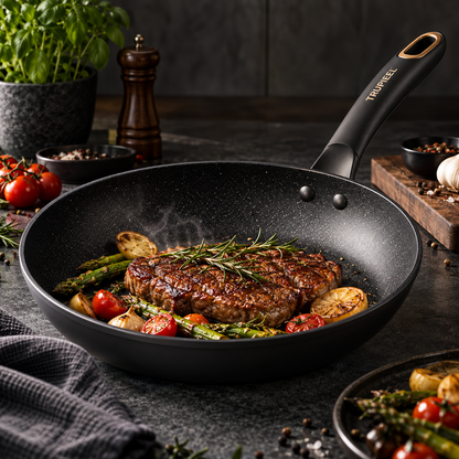 🍳 TRUPIEEL® SearVanta Pro Non-Stick Frying Pan – Smoke-Reducing Scratch-Resistant Cookware with Rapid Even Heating, High-Temperature Durability & Cool-Touch Handle for Frying, Stir-Frying and Searing