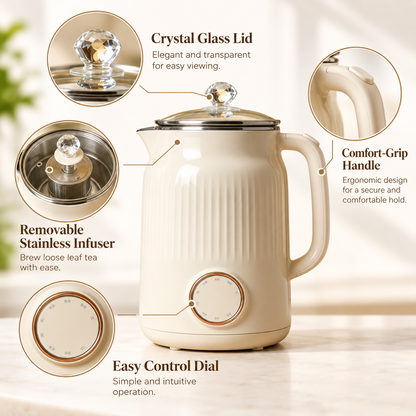 🌻 TRUPIEEL® VitaBrew 9-in-1 Smart Wellness Pot – Precision Heating, 24H Keep-Warm, Anti-Dry-Burn Safety & Multi-Mode Brewing for Herbal Tea, Soup, Congee, Milk and Everyday Nourishment