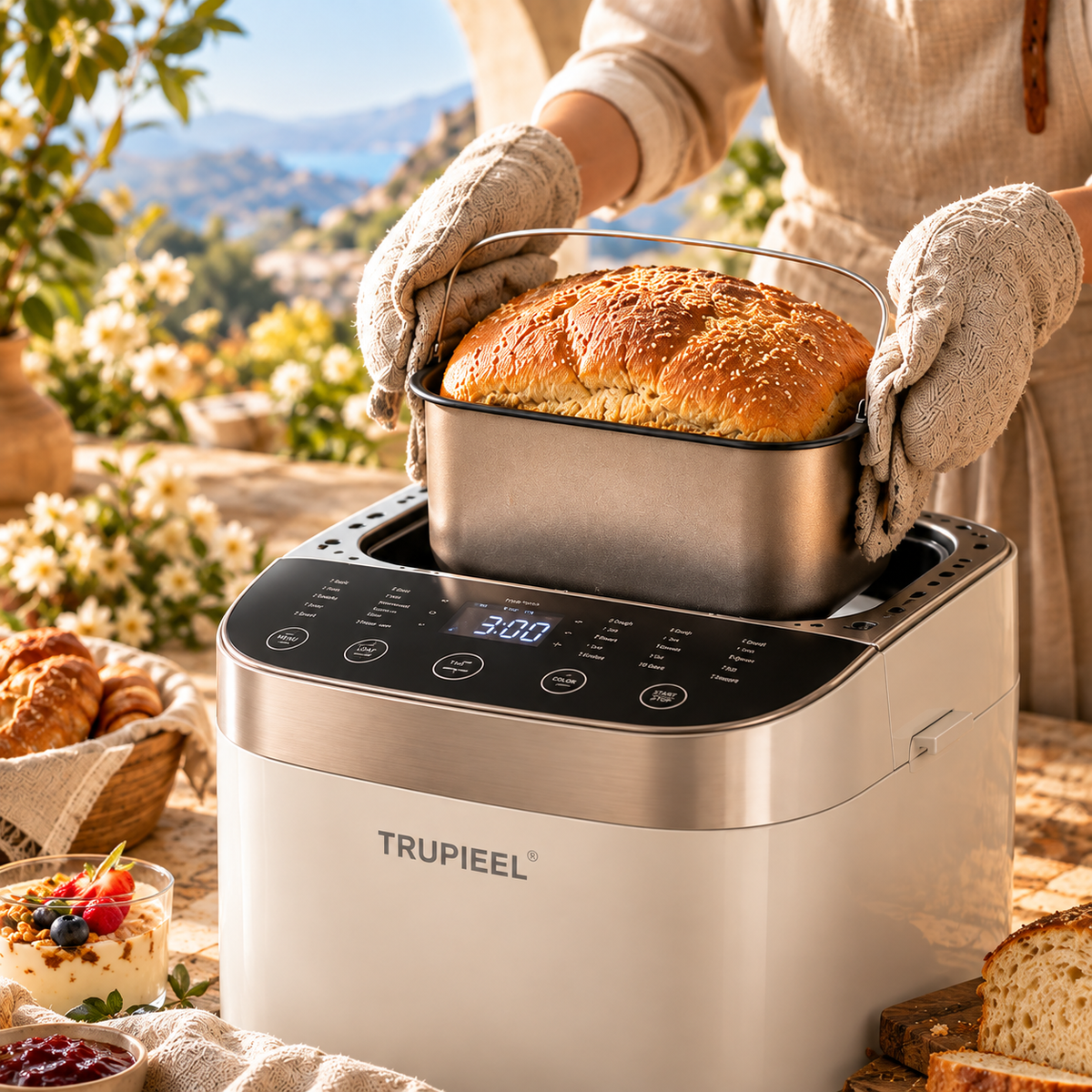 🍞✨ TRUPIEEL® BakeNova Pro Smart Automatic Bread Maker – All-in-One Kneading, Fermentation & Baking Machine with Quiet Operation, Easy-Clean Bread Pan and Multi-Function Programs for Bread, Cake, Yogurt & Jam 🌟