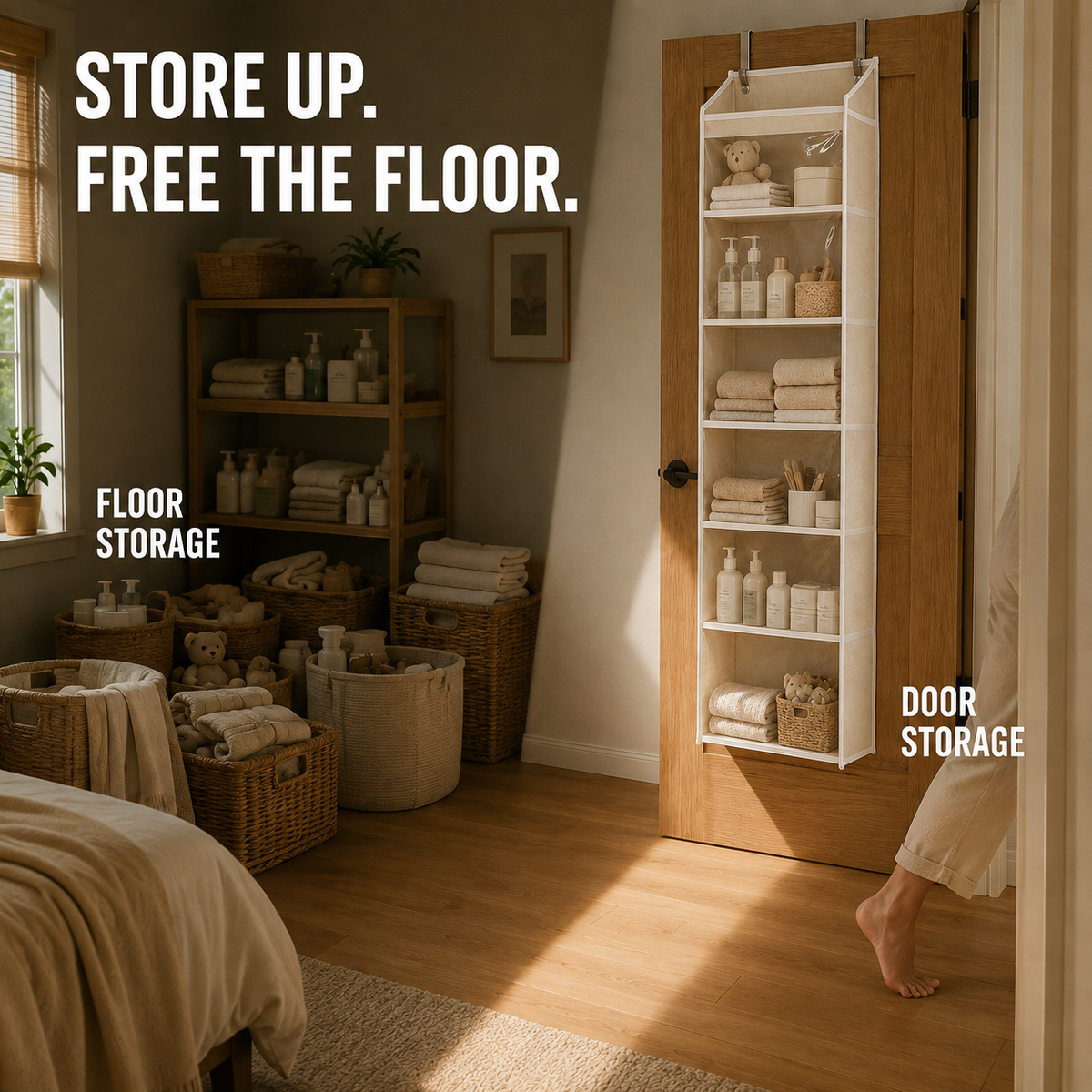 🔥 TODAY’S SPECIAL OFFER | Healrize® Over the Door Organizer with Pockets for Bedroom, Bathroom, Nursery & Closet Storage🎁