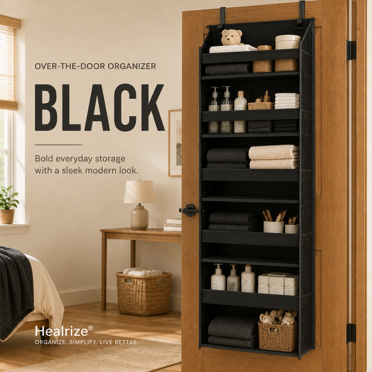 🔥 TODAY’S SPECIAL OFFER | Healrize® Over the Door Organizer with Pockets for Bedroom, Bathroom, Nursery & Closet Storage🎁