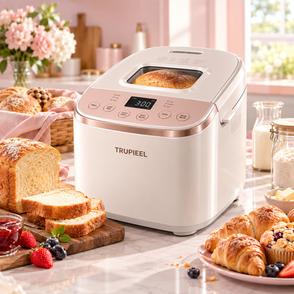 TRUPIEEL 🍞 TRUPIEEL® BakeVanta Pro Smart Bread Maker – Precision Fermentation, Intelligent Temperature Control, Quiet Automatic Kneading & Baking, Removable Easy-Clean Bread Pan for Bread, Toast & Cake