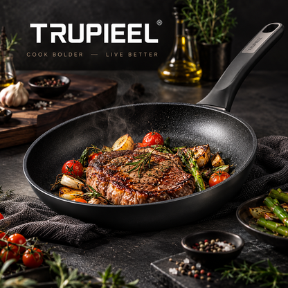 🍳 TRUPIEEL® SearVanta Pro Non-Stick Frying Pan – Smoke-Reducing Scratch-Resistant Cookware with Rapid Even Heating, High-Temperature Durability & Cool-Touch Handle for Frying, Stir-Frying and Searing