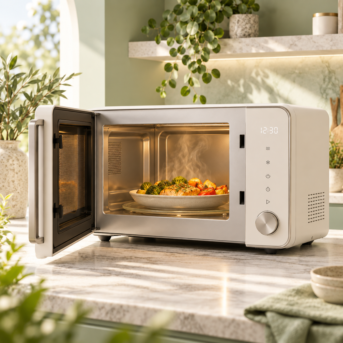 🥘 TRUPIEEL® WaveCraft Pro Smart Microwave Oven – 360° Even Heating, Adjustable Power Levels, One-Touch Quick Reheat, Easy-Clean Interior, Quiet Operation & Family-Friendly Everyday Cooking